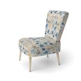 thumbnail image 3 of Designart « Seashell Coastal Serenity II » Fauteuil d'Appoint Rembourré Bleu à Motif Floral - Fauteuil de Style Cottage pour Chambre, 3 of 7