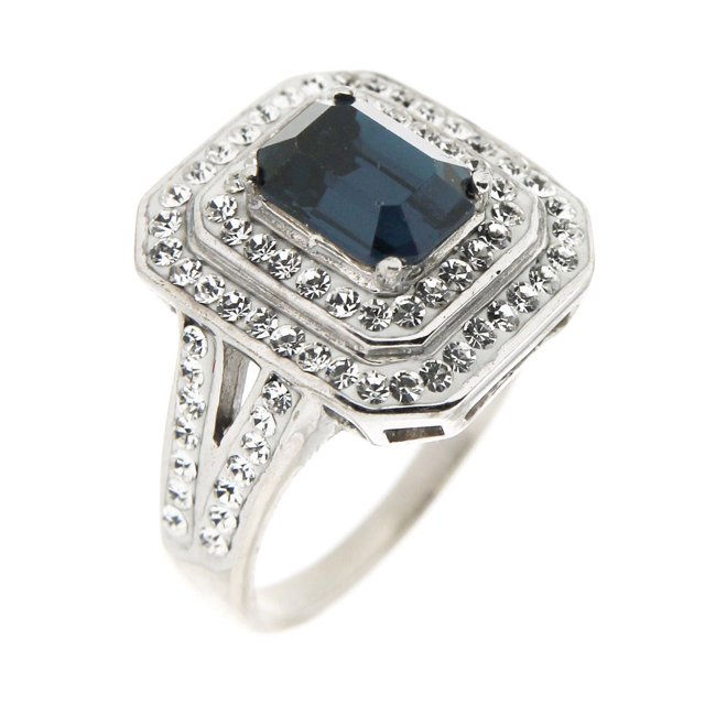 Quintessential Sterling Silver Women's White Crystal Ring