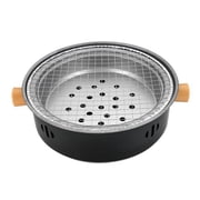 Portable Barbecue Grill Korean Charcoal Stove Stainless Steel Split Bbq Stove Round Non-stick K2q5