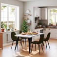thumbnail image 2 of Homy Casa 63 inch Modern Dining Set, Dining Table with 4 Chairs, Beige Fabric, 2 of 10