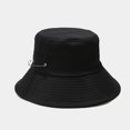 thumbnail image 4 of LinYooLi Large Bucket Hat Women Big-Brimmed Fisherman Hat Unisex Pure Color Basin Caps with Adjustable Chin Strap Pin Decorate, 4 of 8