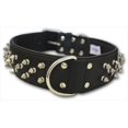 thumbnail image 1 of Amsterdam Dog Collar by Angel. Multi Line Spiked Collar, 28" X 2" , Midnight Black, 1 of 4