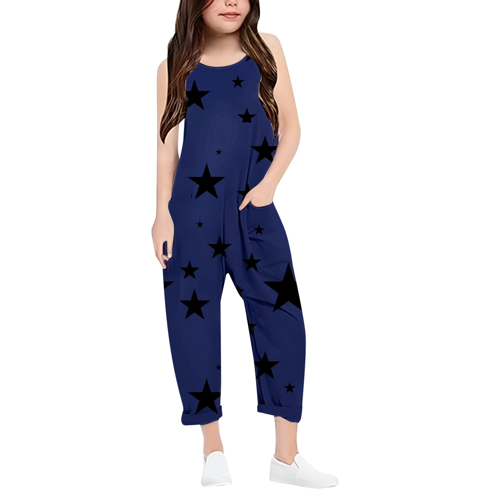 SXcggal One Combinaison Décontractée Imprimée pour Filles avec Poches, Longue, Mignonne et Confortable