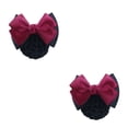 thumbnail image 2 of VONKY Easy To Wear Bow Work Hair Clips For Effortless Hairstyling On Go Wide Two Bows- rose red 2Set, 2 of 6