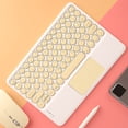 thumbnail image 2 of Bluetooth Keyboard Round Cap Keyboard Portable BT Wireless Keyboard With Touchpad For Android PC Tablet, 2 of 5