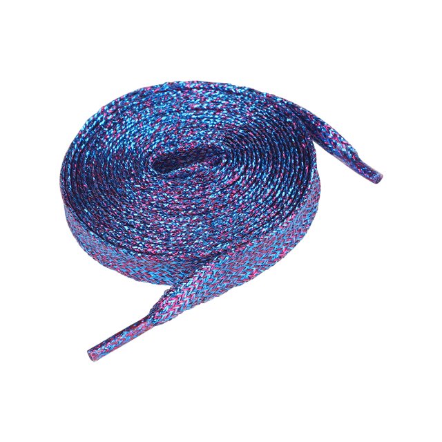 INSPIRE CHIC Lacets Plats Brillants Pailletés Rouges & Bleus 100cm/39.37 Pouces