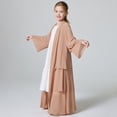 thumbnail image 3 of Liyamei Kids Muslim Chiffon Abaya For Girls Open Front Cardigan Dress Robe,7-8 Years, 3 of 5