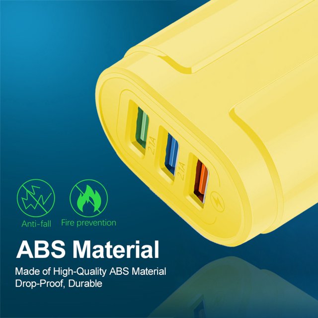 WIFKLSIIPG 3-port USB Charging Head Macaron Color Matching Charging Head Portable USB Charging Head