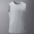 thumbnail image 2 of SROBPTY Haut d'Été pour Homme, Chandails Sans Manches pour Hommes, Débardeur Sport Sans Manches Uni à Enfiler à Col Rond pour Homme, Mode Décontractée Gris, P, 2 of 4