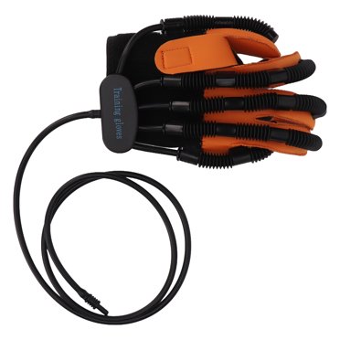 Hand Rehabilitation Robot Gloves, Soft Resin Fibre Perfect Fitting Finger Training Exerciser Glove, Hand Strengthener, L Size