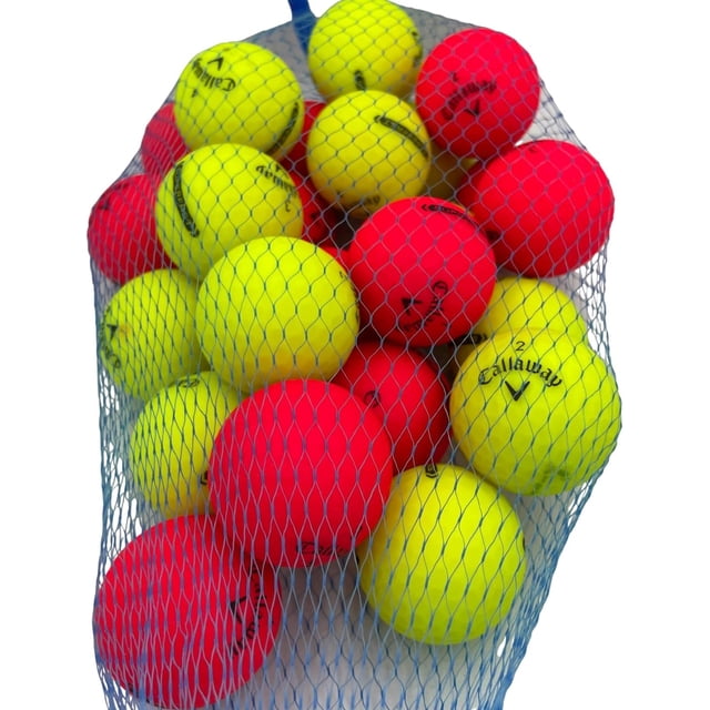 Golf Ball Planet - Balles de Golf Recyclées Callaway Superfast (5A/menthe, Lot de 24, Rouge Mat/jaune)