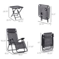 thumbnail image 3 of Outsunny Ensemble de Chaises à Gravité Zéro avec Table Pliante et Porte-Gobelet Gris Foncé, 3 of 10