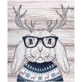 thumbnail image 1 of Safdie & Co. Jeté Imprimé Côtelé Cerf Lapin, 1 of 4