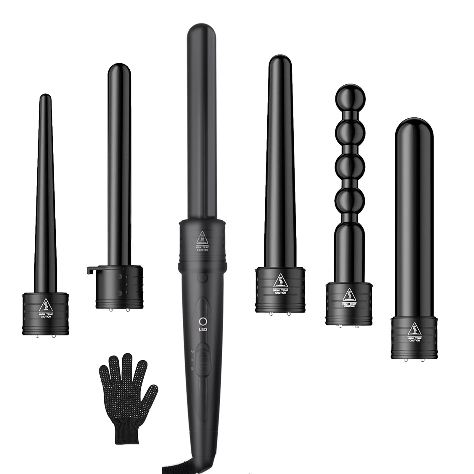 6 in 1 Electric Curling Iron Set Women PTC Quick Heat Interchangeable Ceramic Barrels Hair Curlers