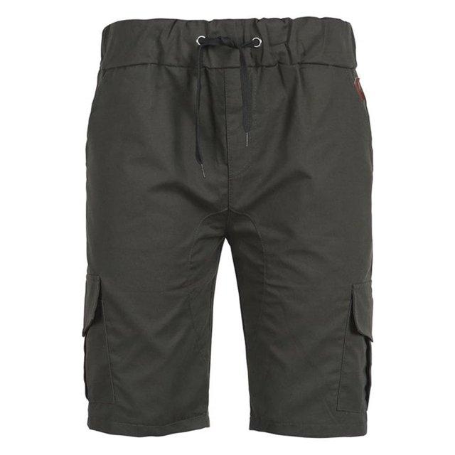Men‘s Solid Color Pocket Elastic Waist Drawstring Track Shorts SweatShorts Summer Casual Sports Shorts