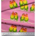 thumbnail image 3 of Soimoi Velvet Fabric Branch & Colorful Parrot Bird Print Sewing Fabric Yard 58 Inch Wide, 3 of 3