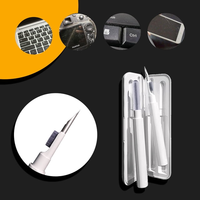Wireless Earbuds Cleaning Pen Kit, Portable Digital Device Cleaner with Microfiber Brushes for Charging Case and Headphones