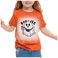 thumbnail image 1 of GDREDA Mignon Halloween T-Shirt à Manches Courtes Imprimé pour Filles Haut Décontracté à Col Rond pour les Festivités d'Automne Rouge Brique,12-13 Ans, 1 of 4