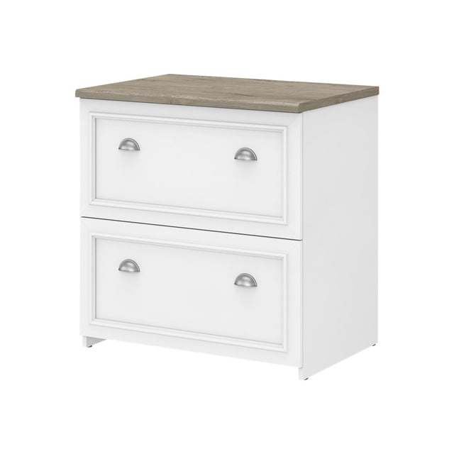 Bush Furniture Fairview 2 Drawer Lateral File Cabinet, Shiplap Gray/Pure White