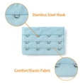 thumbnail image 4 of INSPIRE CHIC Women's 3 x 4 Hooks Bra Extender Extension Strap Multi Color Bra Band 5 Pcs Light Blue, 4 of 5