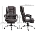 thumbnail image 3 of HOMCOM Executive Office Chair PU Leather Reclining Chair with Arms Coffee, 3 of 10