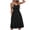Black, variant on Pisexur Womens Cotton Linen Dresses Solid Color V Neck Midi Dress Spaghetti Strap Mini Dress Summer Casual Tunic Sundresses Sleeveless Pleated Knee Length Dress Fashion Flowy Beach Dresses
