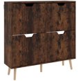 thumbnail image 1 of HOMCOM Armoire à Chaussures avec 4 Tiroirs Basculants et Tablettes Ajustables, Brun, 1 of 10