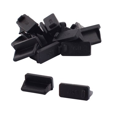 Unique Bargains Computer Rubber USB 2.0 Type A Female Port Dust Dustproof Cover Black 15pcs