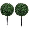thumbnail image 1 of HOMCOM Ensemble de 2 Buis Topiaires Artificiels avec Piquets de Sol, 1 of 10
