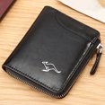 thumbnail image 3 of RFID Blocking Leather Wallet for Men Slim Design Short Bifold Clip Card Holder with Zipper Style for Daily Use Travel Organizer, 3 of 3