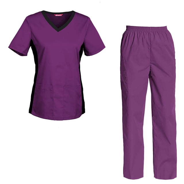 Women's Scrubs Set Scrub Top and Pants Scrubs Set