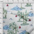 thumbnail image 3 of oneOone Georgette Viscose Turquoise Blue Fabric Tropical Beach Sewing Craft Projects Fabric Prints By Yard 42 Inch Wide, 3 of 4