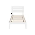 thumbnail image 3 of AFI Oxford Lit Plateforme Simple en Bois Massif avec Station de Recharge USB, Blanc, 3 of 7
