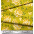 thumbnail image 3 of Soimoi Tissu en Poly Georgette Imprimé Feuilles & Roses Floral au Mètre 52 Pouces de Large, 3 of 3