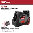 thumbnail image 3 of Refurbished Hyper Tough 80213 12V Max Cross-Line Laser Level with 1.5Ah Lithium-Ion Battery & Charger, 3 of 5