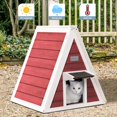 thumbnail image 5 of Petsfit Maison pour Chat Extérieure Imperméable Maison pour Chat Sauvage avec Porte de Secours Maison pour Petit Animal Petit Lapin Clapier Rouge, 5 of 5