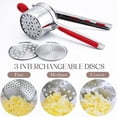 thumbnail image 3 of Stainless Steel Potato Masher with Interchangeable Base Plate for Effortless Vegetable Puree and Smooth Whipping, 3 of 4