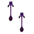 thumbnail image 1 of Oleegame 2PC Stainless Steel Cutlery Set Cat Spoon Short Handle Spoons Flatware Coffee Drinking Tools Kitchen Gadge, 1 of 7