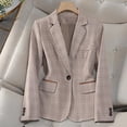 thumbnail image 2 of Women's Long-Sleeved Lapel Plaid Pattern Elegant Blazer, 2 of 6