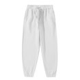 thumbnail image 4 of aohooy Men's Fleece Elastic Bottom Jogger Sweatpants - Drawstring Workout Track Running Gym Athletic Pants with Pockets White,XXXL, 4 of 8