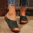 thumbnail image 2 of Womens Wedge Orthopedic Sandals 2025 Comfortable Leather Arch Support Orthotic Platform Walking Dress Slip on, 2 of 6