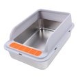 thumbnail image 1 of Large Metal Litter Box, Stainless Steel High Sided Kitty Litter Tray Non Stick Metal Kitty Litter Box for Kitten Medium Cats, 1 of 7
