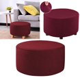 thumbnail image 3 of Housse Extensible pour Pouf Rond Housse de Repose-Pieds Amovible Housses de Repose-Pieds - Rouge 12 Rouge, 3 of 8
