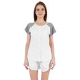 thumbnail image 1 of Inkmeso Solid 2 Pc Nightwear Set For Women Raglan Sleeves Button-Down Top & Shorts Sleepwear-55, 1 of 7