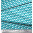 thumbnail image 2 of Soimoi Green polyester Crepe Fabric Texture & White Star Print Fabric by the Yard 52 Inch Wide, 2 of 3