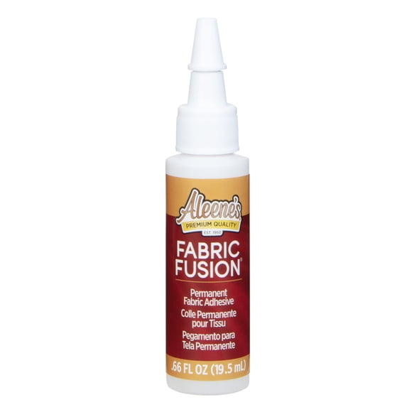 Colle Aleene's Fabric Fusion 0,66 oz, Non toxique, Adhésif permanent et lavable, Sèche flexible, Forte adhérence sur tissus, vêtements, denim, polyester, coton, feutrine et flanelle