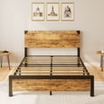 thumbnail image 4 of QinaQin Cadre de Lit avec Tête de Lit en Bois, Espace de Rangement sous le Lit, Support Robuste à Lattes en Bois, Conception Silencieuse, Aucun Matelas à Ressorts Requis, Facile à Assembler, 4 of 7