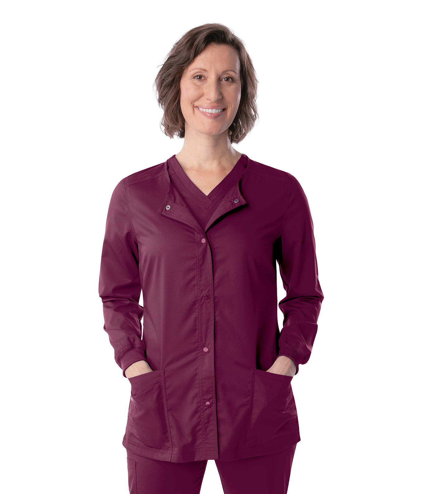 Landau ProFlex Women's Modern Tailored Fit Stretch Snap Front Scrub Jacket