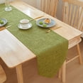 thumbnail image 1 of JASKFLY Long Table Sheer Runner for Weddings & Parties Solid Color Linen Table Runner 30x210cm(120 -150cm Tables)Green, 1 of 9