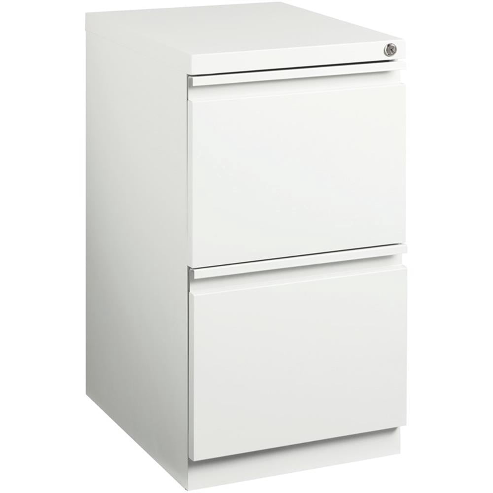 Scranton & Co Classeur Mobile Moderne en Métal à 2 Tiroirs de 20 Pouces, Blanc